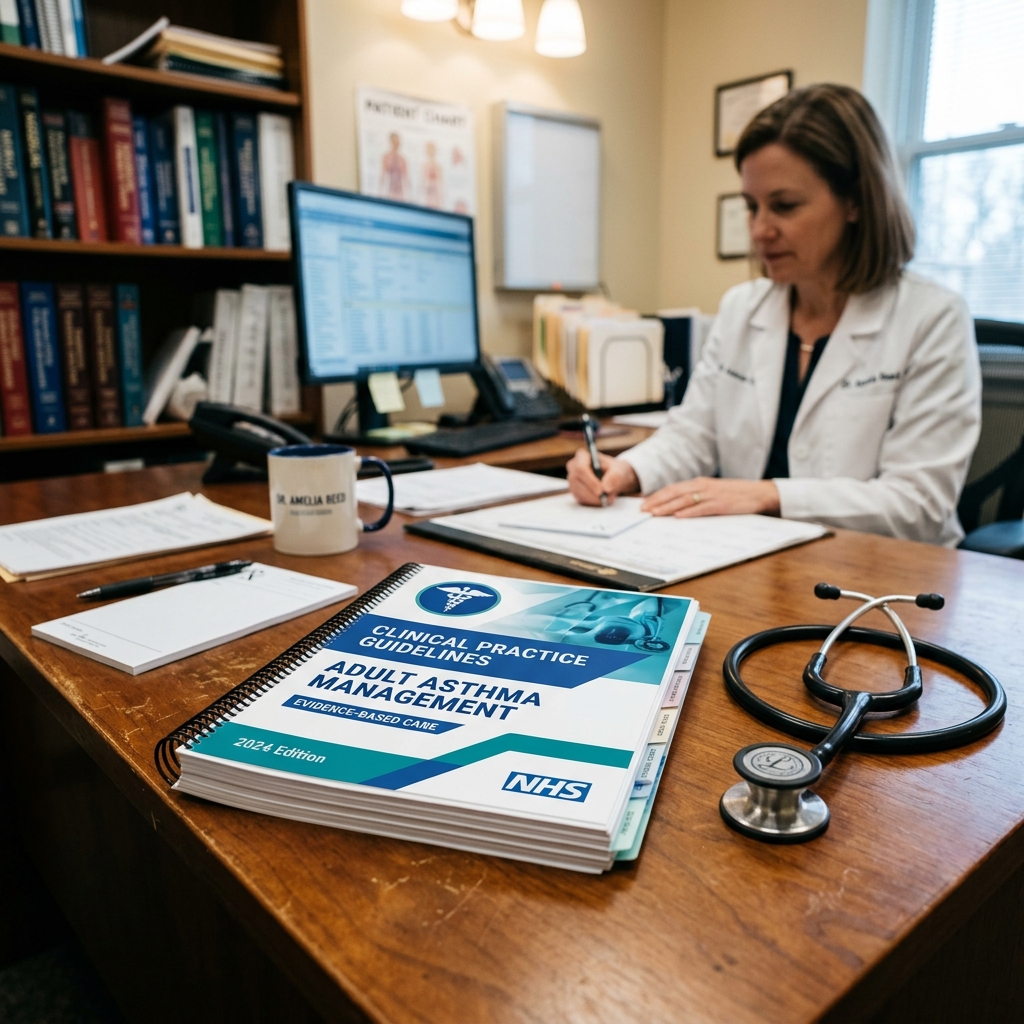 Medical guidelines document and stethoscope
